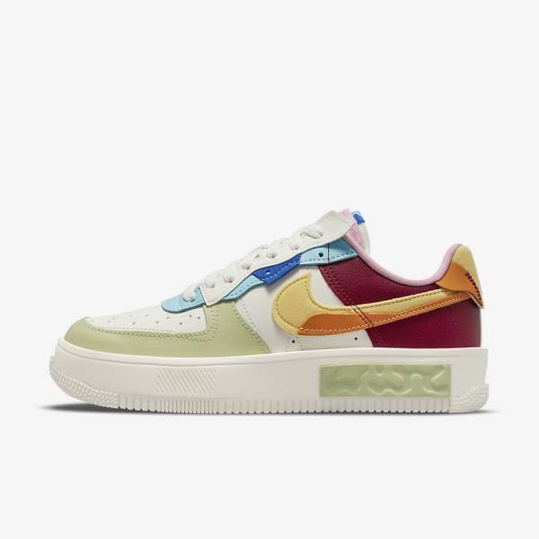 Women\'s Nike Air Force 1 Fontanka Trainers Burgundy / Gold | NK564NQI