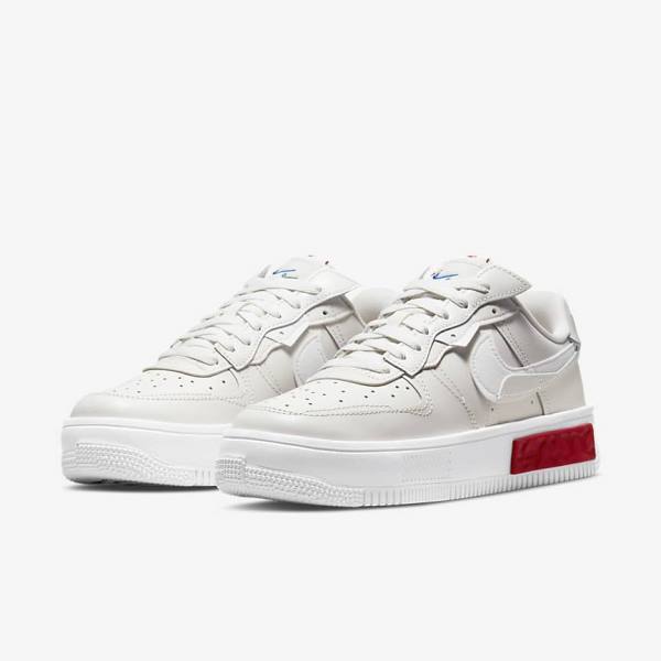 Women's Nike Air Force 1 Fontanka Trainers White / Red | NK657KND