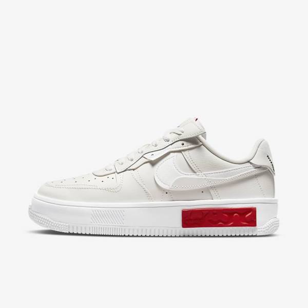 Women\'s Nike Air Force 1 Fontanka Trainers White / Red | NK657KND