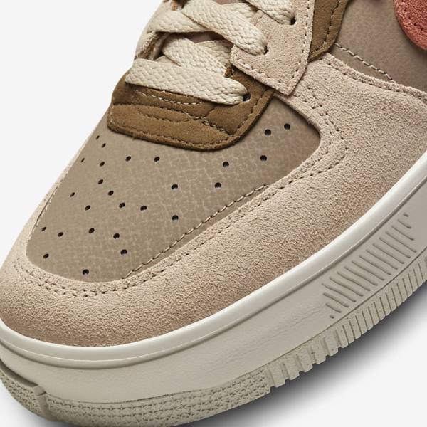 Women's Nike Air Force 1 Fontanka Trainers Burgundy / Khaki | NK946JIE