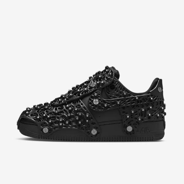 Women\'s Nike Air Force 1 LXX x Swarovski Trainers Black / Metal Silver / Black | NK652IAO