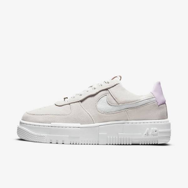 Women\'s Nike Air Force 1 Pixel Trainers White / Light Beige / Pink | NK568WNI