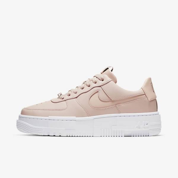 Women\'s Nike Air Force 1 Pixel Trainers Beige / Black / White | NK782LBP