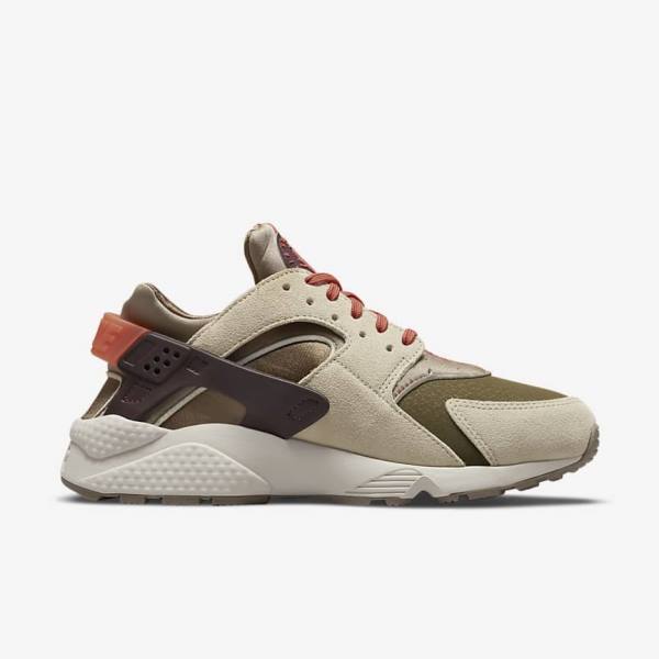 Women's Nike Air Huarache SP Trainers Khaki / Burgundy | NK619SIP