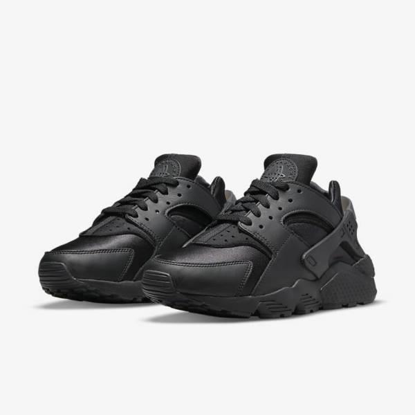 Women's Nike Air Huarache Trainers Black / Dark Grey | NK157GPY