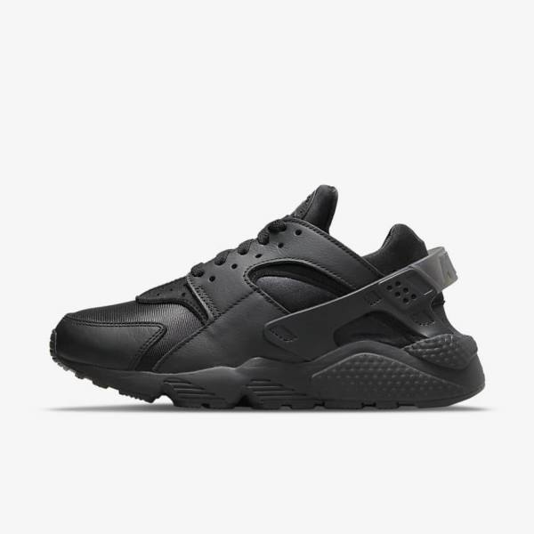 Women\'s Nike Air Huarache Trainers Black / Dark Grey | NK157GPY