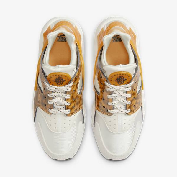 Women's Nike Air Huarache Trainers Brown / Light Beige / Yellow | NK938NQM