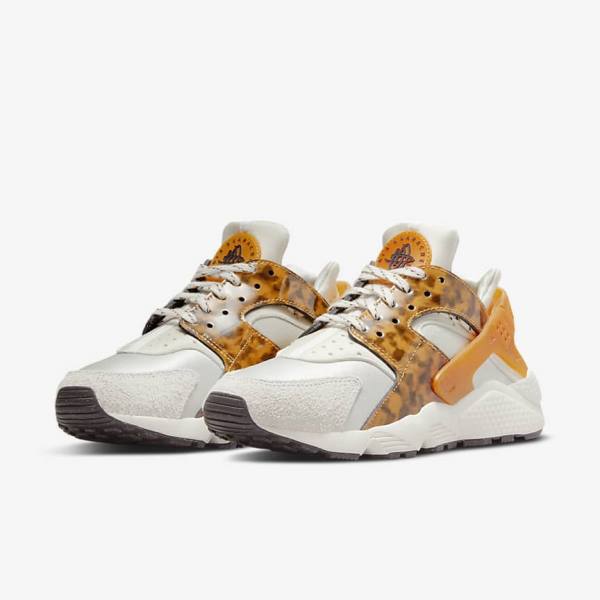 Women's Nike Air Huarache Trainers Brown / Light Beige / Yellow | NK938NQM