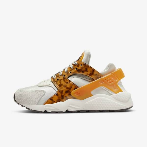 Women\'s Nike Air Huarache Trainers Brown / Light Beige / Yellow | NK938NQM