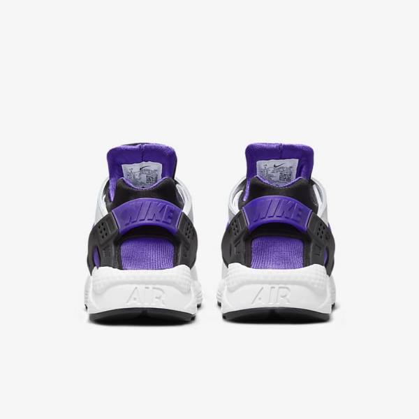 Women's Nike Air Huarache Trainers White / Purple / Black | NK614SGJ