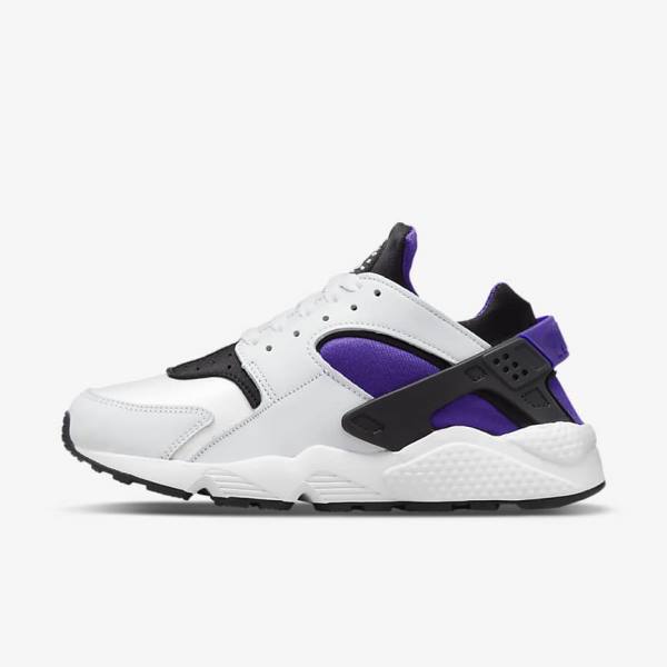 Women\'s Nike Air Huarache Trainers White / Purple / Black | NK614SGJ