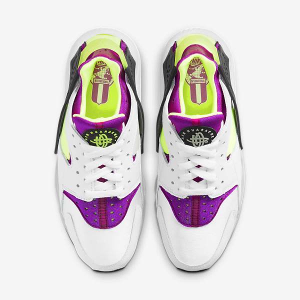 Women's Nike Air Huarache Trainers White / Black / Yellow | NK631SCZ