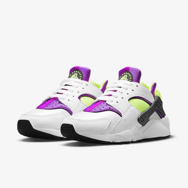 Women's Nike Air Huarache Trainers White / Black / Yellow | NK631SCZ