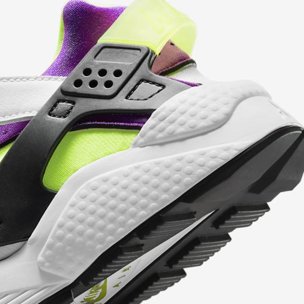 Women's Nike Air Huarache Trainers White / Black / Yellow | NK631SCZ