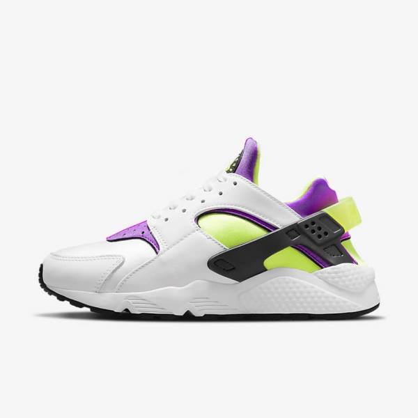 Women\'s Nike Air Huarache Trainers White / Black / Yellow | NK631SCZ