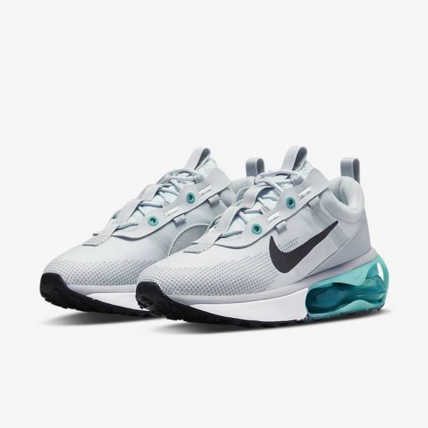 Women's Nike Air Max 2021 Trainers Platinum / Turquoise / Grey / Black | NK231ZVH