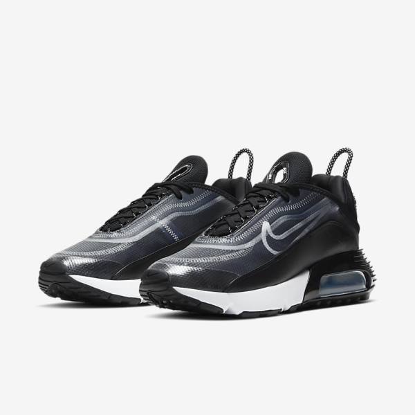 Women's Nike Air Max 2090 Trainers Black / Metal Silver / White | NK981EPA