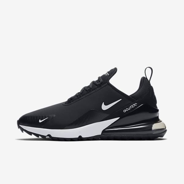 Women\'s Nike Air Max 270 G Golf Shoes Black / White | NK396MQI