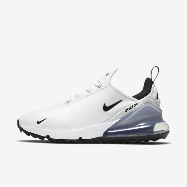 Women\'s Nike Air Max 270 G Golf Shoes White / Platinum / Black | NK948MPT