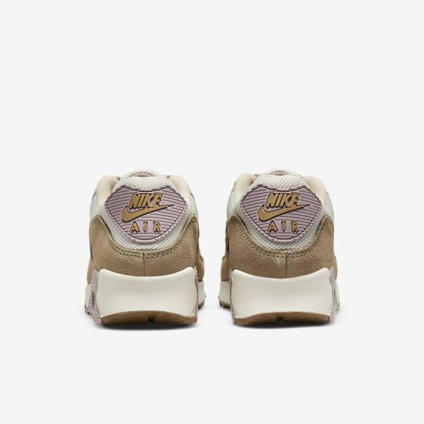 Women's Nike Air Max 90 Trainers Brown / Light Purple / Khaki | NK273ZHM