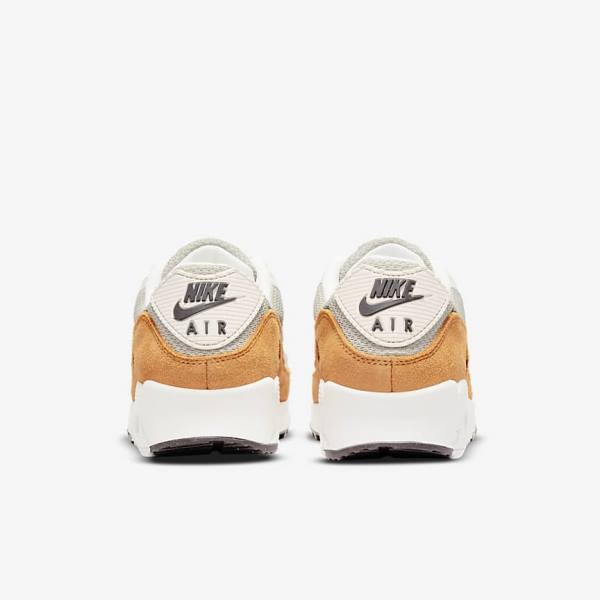 Women's Nike Air Max 90 Trainers Brown / Light Beige / Yellow | NK625BKN