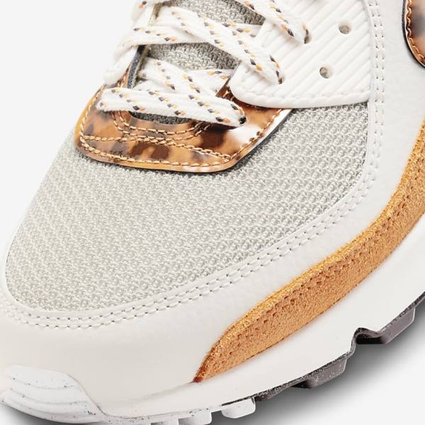 Women's Nike Air Max 90 Trainers Brown / Light Beige / Yellow | NK625BKN