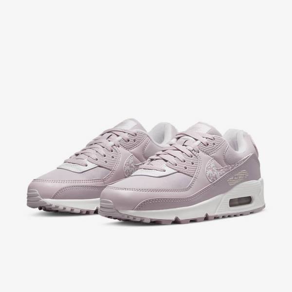 Women's Nike Air Max 90 Trainers Purple / White | NK169CAW