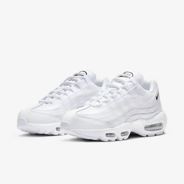 Women's Nike Air Max 95 Essential Trainers White / Black | NK849IOA