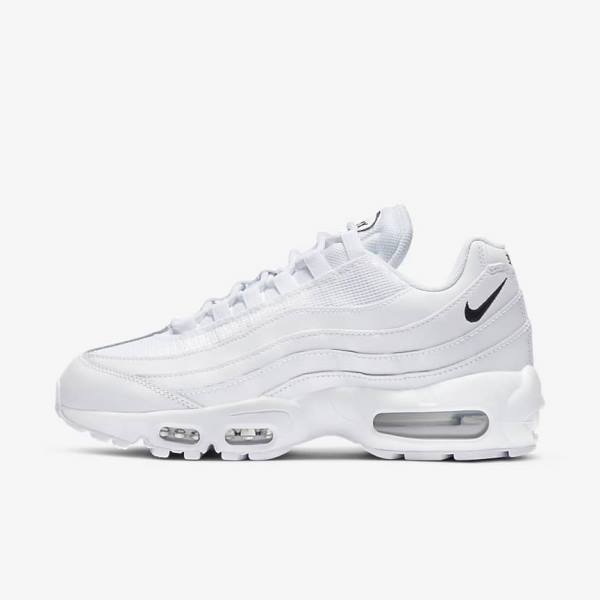 Women\'s Nike Air Max 95 Essential Trainers White / Black | NK849IOA