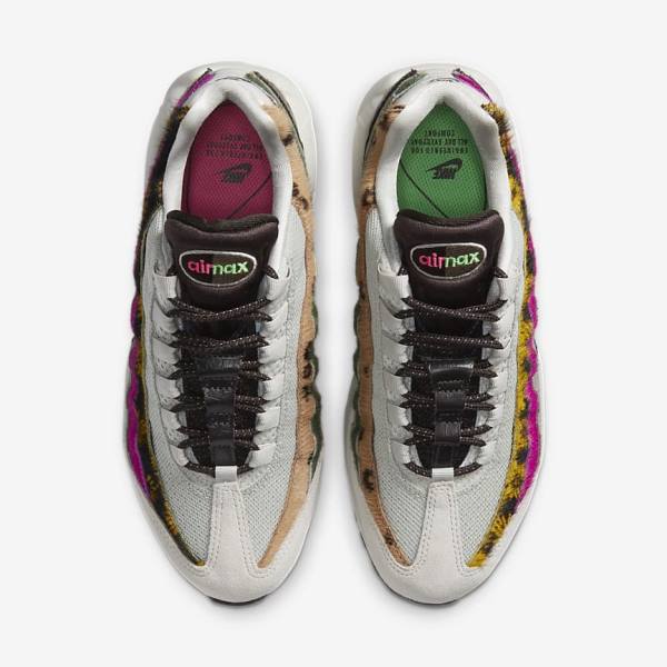 Women's Nike Air Max 95 Premium Trainers Light Beige / Brown / Olive Grey / White | NK265OUG