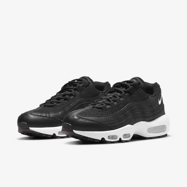 Women's Nike Air Max 95 Trainers Black / White | NK465ZJE