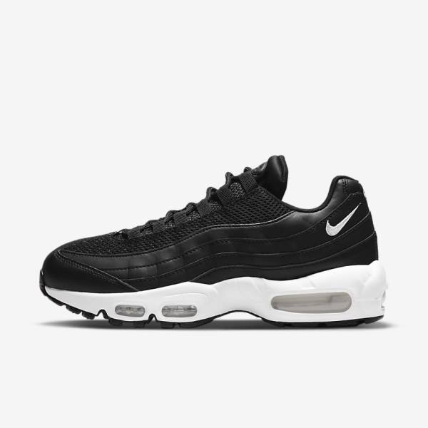 Women\'s Nike Air Max 95 Trainers Black / White | NK465ZJE