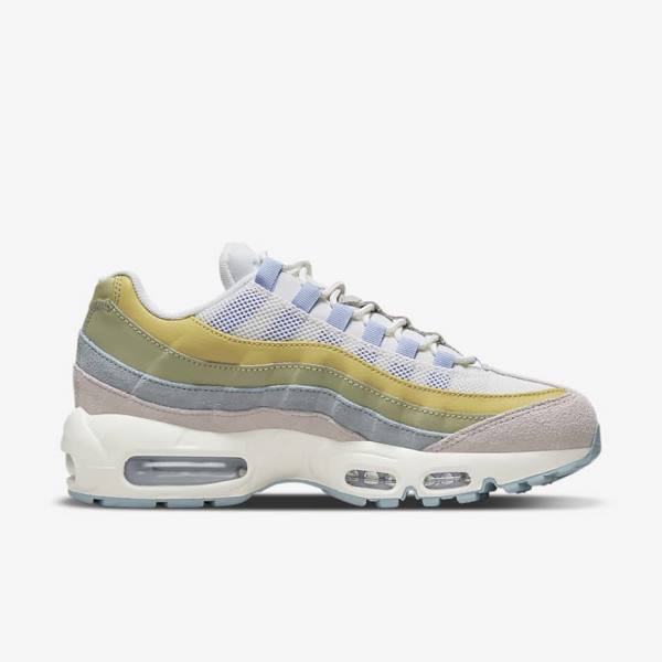 Women's Nike Air Max 95 Trainers Light Blue / Olive | NK357NEY