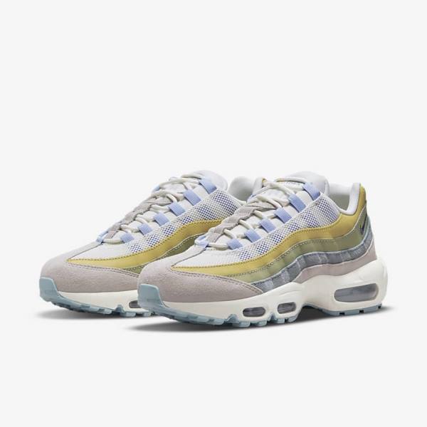 Women's Nike Air Max 95 Trainers Light Blue / Olive | NK357NEY