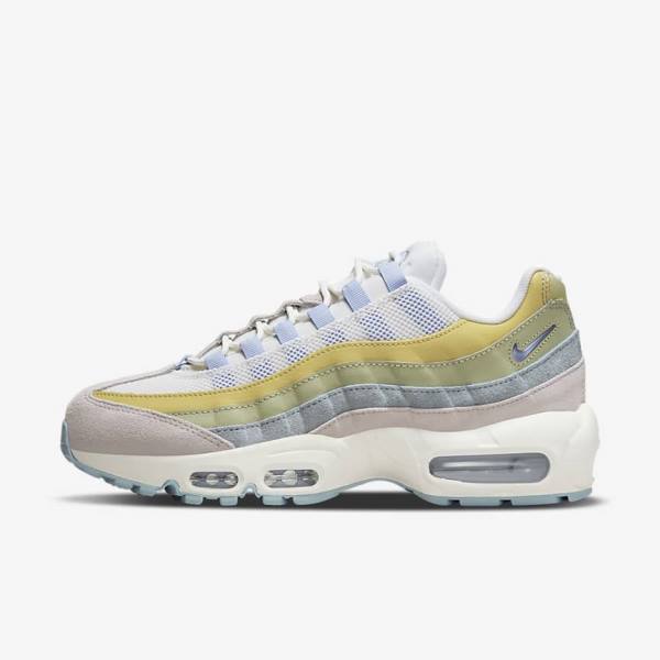 Women\'s Nike Air Max 95 Trainers Light Blue / Olive | NK357NEY