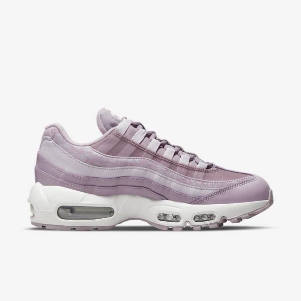 Women's Nike Air Max 95 Trainers Purple / White / Metal Silver | NK419MZE