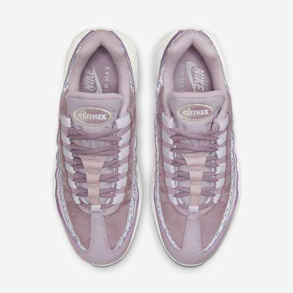 Women's Nike Air Max 95 Trainers Purple / White / Metal Silver | NK419MZE