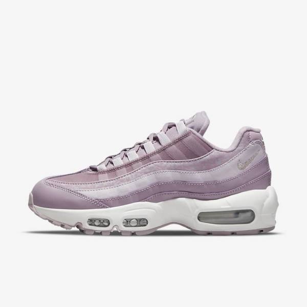 Women\'s Nike Air Max 95 Trainers Purple / White / Metal Silver | NK419MZE