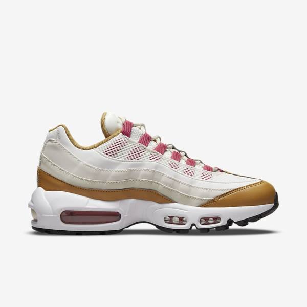 Women's Nike Air Max 95 Trainers White / Brown / Green | NK690TNX