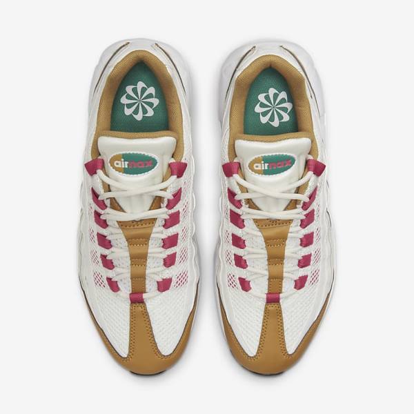 Women's Nike Air Max 95 Trainers White / Brown / Green | NK690TNX