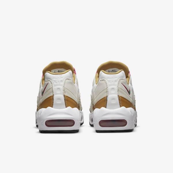 Women's Nike Air Max 95 Trainers White / Brown / Green | NK690TNX