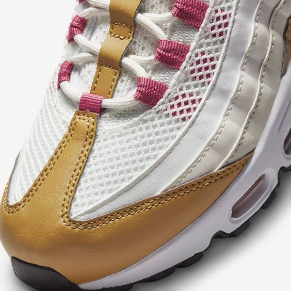 Women's Nike Air Max 95 Trainers White / Brown / Green | NK690TNX