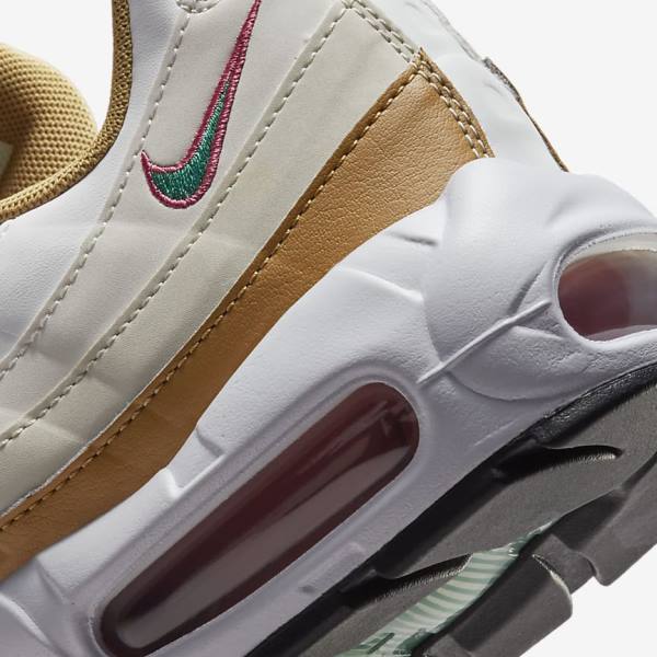 Women's Nike Air Max 95 Trainers White / Brown / Green | NK690TNX