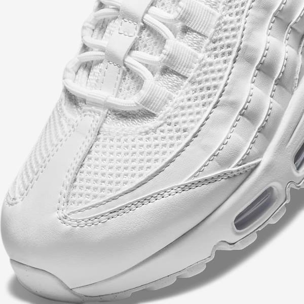 Women's Nike Air Max 95 Trainers White / Metal Silver / White | NK902YGM