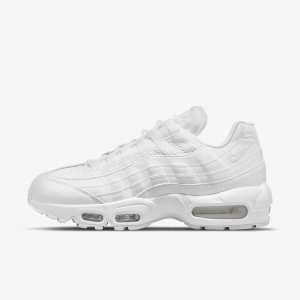 Women\'s Nike Air Max 95 Trainers White / Metal Silver / White | NK902YGM