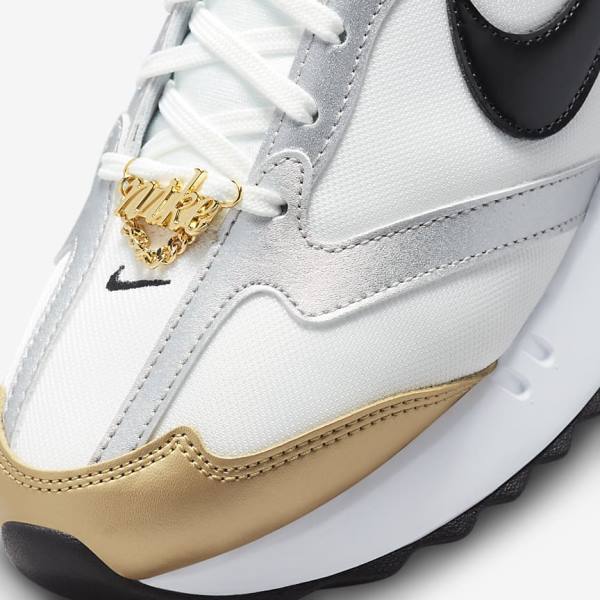 Women's Nike Air Max Dawn SE Trainers White / Metal Gold / Silver / Black | NK082UPV