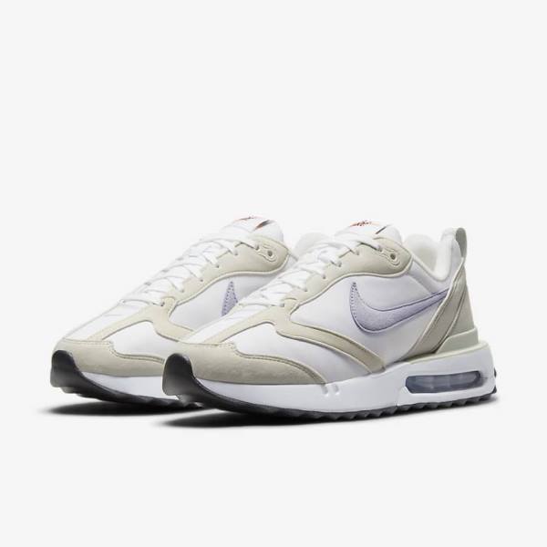 Women's Nike Air Max Dawn Trainers White / Light Beige / Black / Purple | NK915IAU