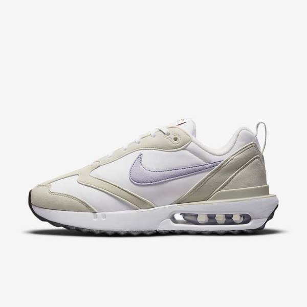 Women\'s Nike Air Max Dawn Trainers White / Light Beige / Black / Purple | NK915IAU