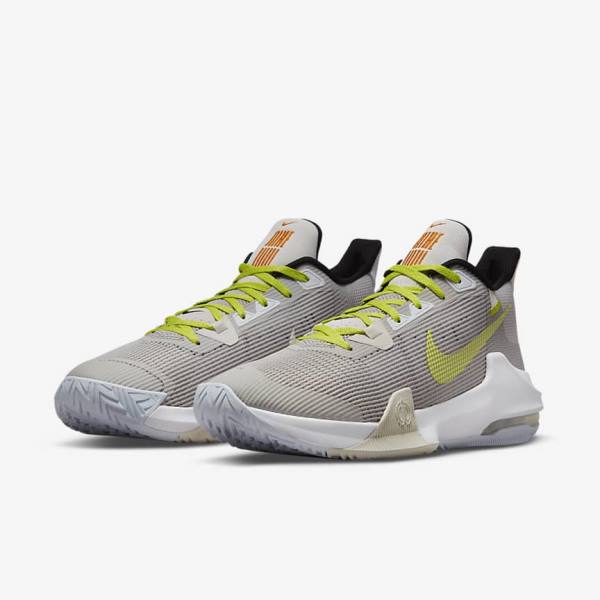 Women's Nike Air Max Impact 3 Basketball Shoes Grey / Green | NK703VCT