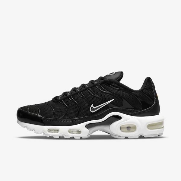 Women\'s Nike Air Max Plus Trainers Black / White | NK190IMD